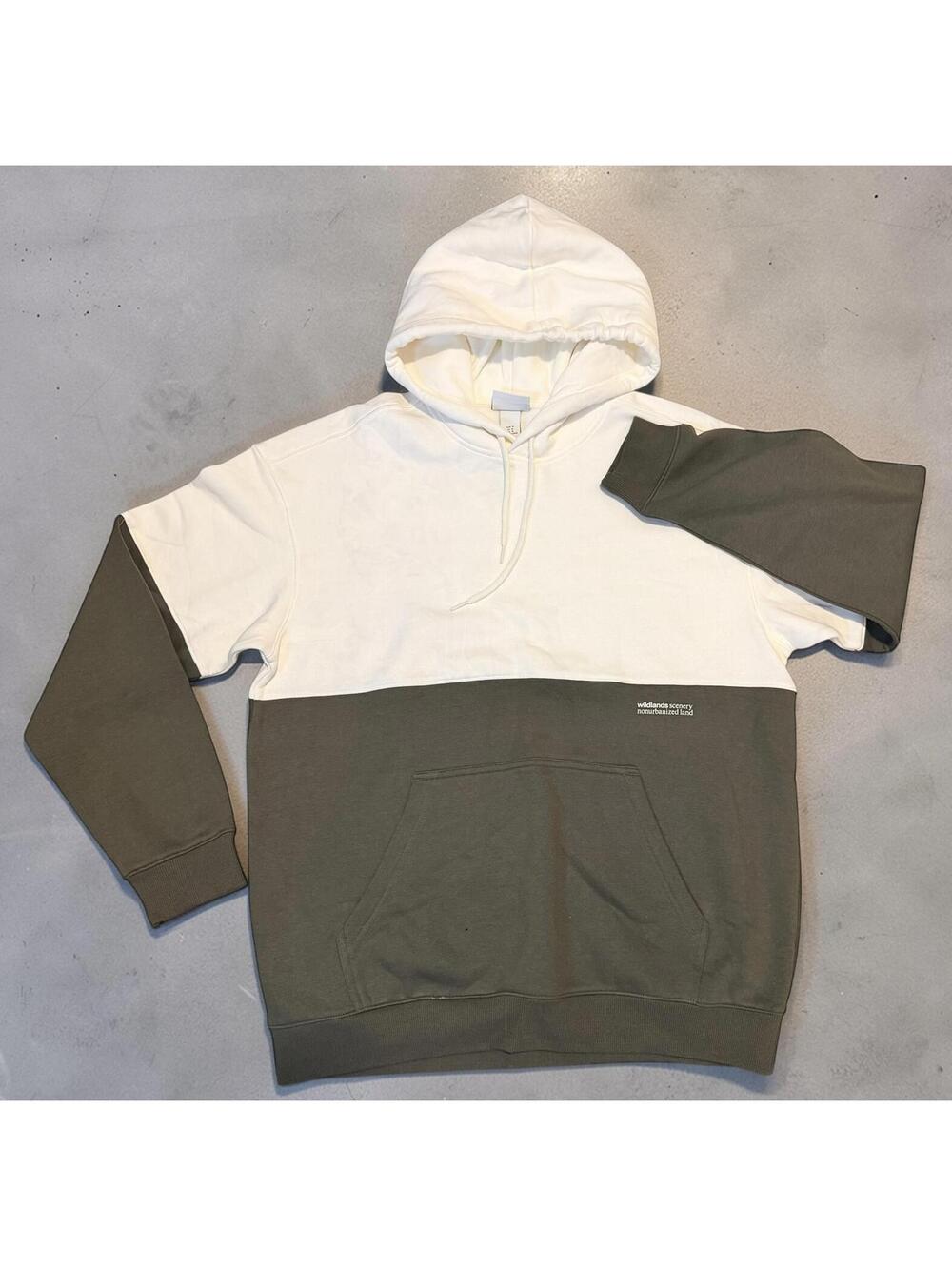 Two-Tone Hoodie with Front Pocket and Drawstring Hood